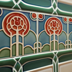 Midden-eeuw Bloemsymmetrie Arts Crafts Movement Tegeltje