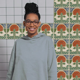 Midden-eeuw Bloemsymmetrie Arts Crafts Movement Tegeltje