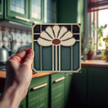 Midden-eeuw Bloemsymmetrie Arts Crafts Movement Tegeltje<br><div class="desc">Deze exquise middeleeuwse keramische tegel is een liefdevolle eerbetoon aan de aloude Arts and Crafts beweging. Het is vakkundig vervaardigd in onze werkplaats in Barcelona en heeft abstracte symmetrische vormen en imiteert de fascinerende allure van middeleeuwse tegels voor faux relief. De symmetrische design weerspiegelen een harmonieuze balans, de ideale uiting...</div>