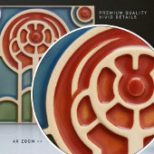 Midden-eeuw Bloemsymmetrie Arts Crafts Movement Tegeltje