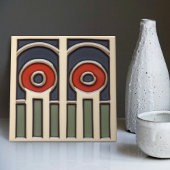 Midden-eeuw Bloemsymmetrie Arts Crafts Movement Tegeltje