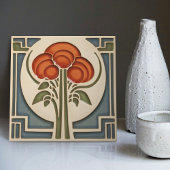 Midden-eeuw Bloemsymmetrie Arts Crafts Movement Tegeltje