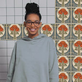 Midden-eeuw Bloemsymmetrie Arts Crafts Movement Tegeltje