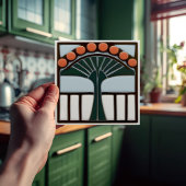 Midden-eeuw Bloemsymmetrie Arts Crafts Movement Tegeltje