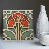 Midden-eeuw Bloemsymmetrie Arts Crafts Movement Tegeltje