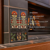 Midden-eeuw Bloemsymmetrie Arts Crafts Movement Tegeltje