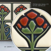 Midden-eeuw Bloemsymmetrie Arts Crafts Movement Tegeltje