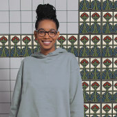 Midden-eeuw Bloemsymmetrie Arts Crafts Movement Tegeltje