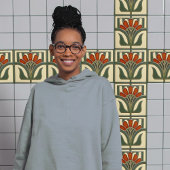 Midden-eeuw Bloemsymmetrie Arts Crafts Movement Tegeltje