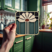 Midden-eeuw Bloemsymmetrie Arts Crafts Movement Tegeltje