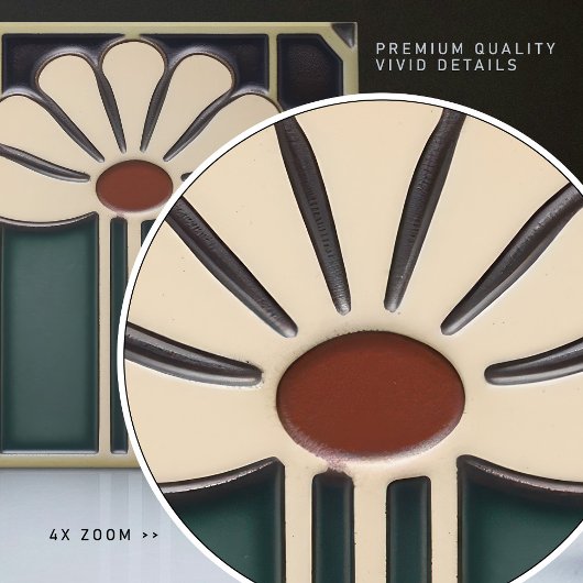 Midden-eeuw Bloemsymmetrie Arts Crafts Movement Tegeltje