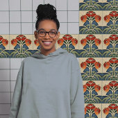 Midden-eeuw Bloemsymmetrie Arts Crafts Movement Tegeltje