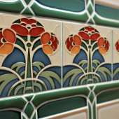 Midden-eeuw Bloemsymmetrie Arts Crafts Movement Tegeltje