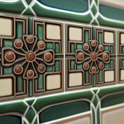 Midden-eeuw Bloemsymmetrie Arts Crafts Movement Tegeltje