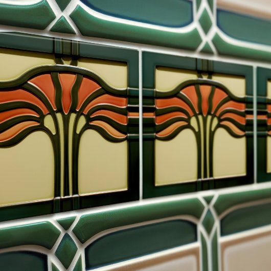 Midden-eeuw Bloemsymmetrie Arts Crafts Movement Tegeltje