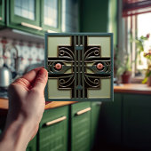 Midden-eeuw Bloemsymmetrie Arts Crafts Movement Tegeltje