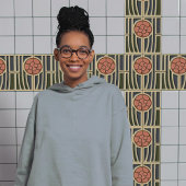 Midden-eeuw Bloemsymmetrie Arts Crafts Movement Tegeltje