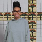 Midden-eeuw Bloemsymmetrie Arts Crafts Movement Tegeltje