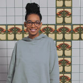 Midden-eeuw Bloemsymmetrie Arts Crafts Movement Tegeltje