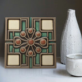 Midden-eeuw Bloemsymmetrie Arts Crafts Movement Tegeltje