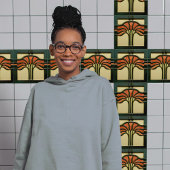 Midden-eeuw Bloemsymmetrie Arts Crafts Movement Tegeltje