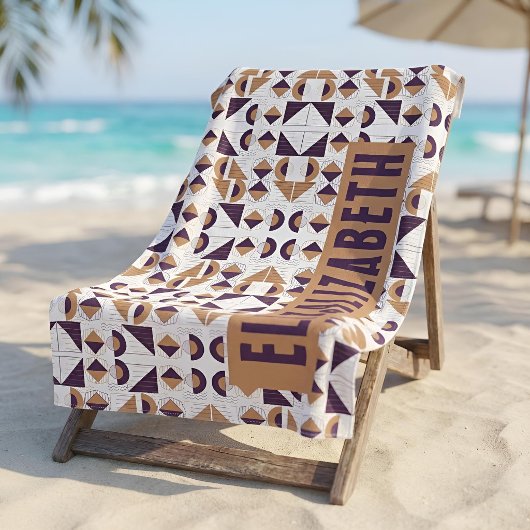 Midden eeuw Boho Paars & Mosterd Chic Aangepaste N Strandlaken