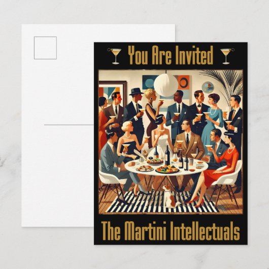 Midden eeuw De moderne Martini intellectuelen Briefkaart (Voorkant / Achterkant)