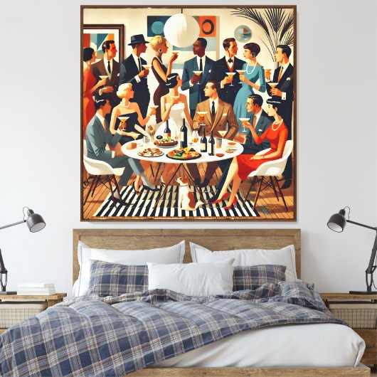 Midden eeuw De moderne Martini intellectuelen Canvas Afdruk (Insitu (Slaapkamer))