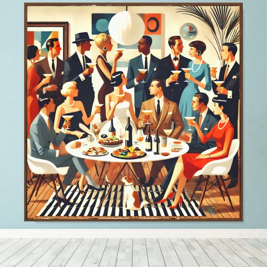 Midden eeuw De moderne Martini intellectuelen Canvas Afdruk (Insitu (Houten vloer))
