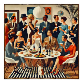 Midden eeuw De moderne Martini intellectuelen Perfect Poster