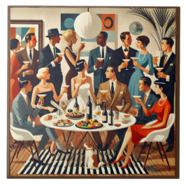 Midden eeuw De moderne Martini intellectuelen Tegeltje