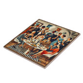 Midden eeuw De moderne Martini intellectuelen Tegeltje (Zijkant)