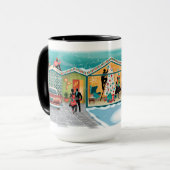 Midden eeuw decoreren Kerstmis Mok (Voorkant links)