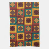 Midden eeuw diamant vierkant geometrisch patroon theedoek (Verticaal)
