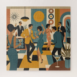 Midden Eeuw Feestelijke Martini Dansfeest Legpuzzel