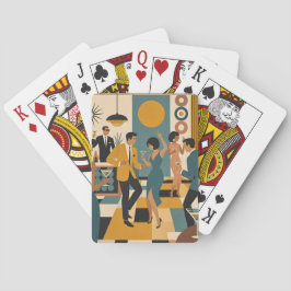 Midden Eeuw Feestelijke Martini Dansfeest Pokerkaarten
