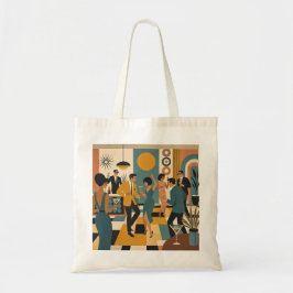 Midden Eeuw Feestelijke Martini Dansfeest Tote Bag
