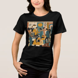 Midden Eeuw Feestelijke Martini Dansfeest Tri-Blend Shirt