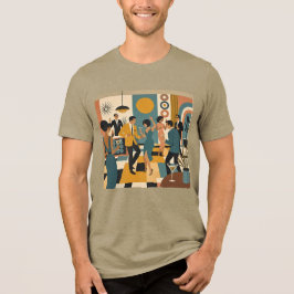 Midden Eeuw Feestelijke Martini Dansfeest Tri-Blend Shirt
