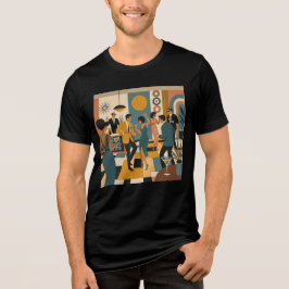 Midden Eeuw Feestelijke Martini Dansfeest Tri-Blend Shirt