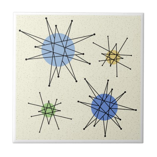 Midden eeuw Franciscaanse Starburst 1 Tegeltje (Voorkant)