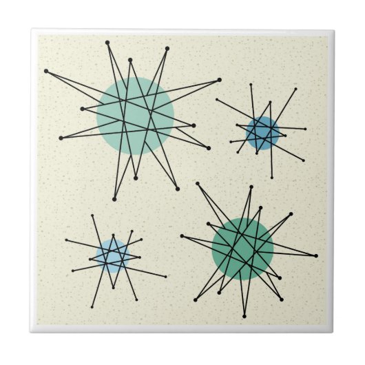 Midden eeuw Franciscaanse Starburst 5 Tegeltje (Voorkant)