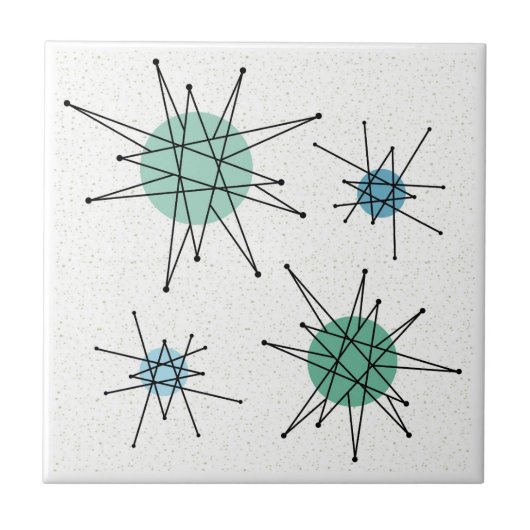 Midden eeuw Franciscaanse Starburst 6 Tegeltje (Voorkant)