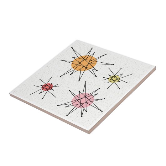 Midden eeuw Franciscaanse Starburst 8 Tegeltje (Zijkant)