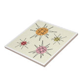 Midden eeuw Franciscan Starburst 7 Tegeltje (Zijkant)