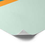 Midden Eeuw Funky Abstract Aqua, Oranje, Teal Poster (Hoek)