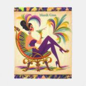 Midden eeuw futuristische Mardi Gras Martini vrouw Fleece Deken (Voorkant)