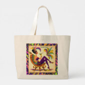 Midden eeuw futuristische Mardi Gras Martini vrouw Grote Tote Bag (Achterkant)