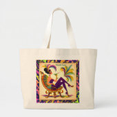 Midden eeuw futuristische Mardi Gras Martini vrouw Grote Tote Bag (Voorkant)