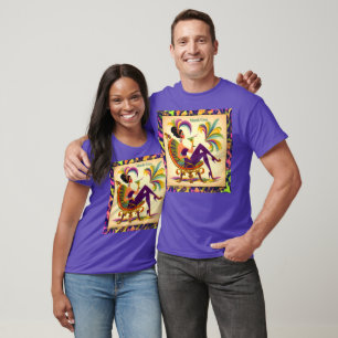 Midden eeuw futuristische Mardi Gras Martini vrouw T-shirt